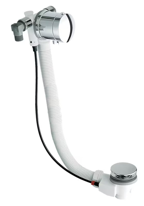 Silfra odljevno preljevna garnitura za kadu s preljevom za punjenje, u krom izvedbi, s metalnim upravljačkim kotačićem i čepom.