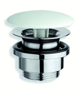 Bijela odvod za umivaonik bez preljeva sa stalnim protokom i okruglom keramičkom kapom