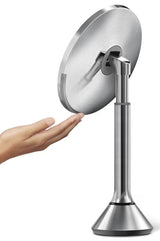 Kozmetičko ogledalo Simplehuman Dual Touch od brušenog nehrđajućeg čelika s Tru-lux LED osvjetljenjem i povećanjem 5x.