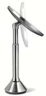 Kozmetičko ogledalo Simplehuman Dual Touch od brušenog nehrđajućeg čelika s Tru-lux LED osvjetljenjem i povećanjem 5x.