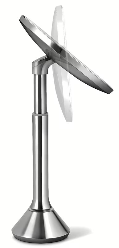 Kozmetičko ogledalo Simplehuman Dual Touch od brušenog nehrđajućeg čelika s Tru-lux LED osvjetljenjem i povećanjem 5x.