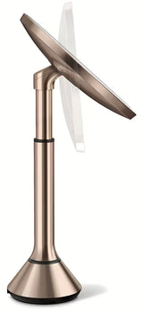 Kozmetičko ogledalo Simplehuman Dual Touch u boji rose gold s Tru-lux LED osvjetljenjem i upravljanjem jačine dodirom.