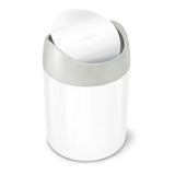 Stolni kanta za otpad Simplehuman Mini bin u izvedbi bijeli čelik s preklopnim poklopcem