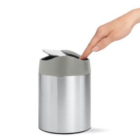 Stolni mini kanta za otpad Simplehuman Mini bin od brušenog nehrđajućeg čelika s okretnim poklopcem