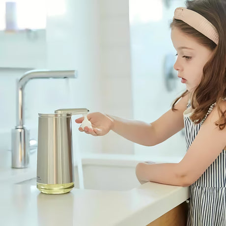Beskontaktni punjivi dozator pjenastog sapuna Simplehuman od brušenog nehrđajućeg čelika
