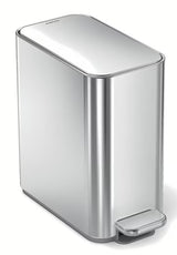 Uski pedalni kanta za otpad Simplehuman od nehrđajućeg čelika, zapremine 5 litara, prikladan za kupaonicu i za WC školjke.