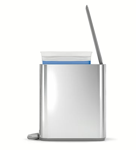 Uski pedalni kanta za otpad Simplehuman od nehrđajućeg čelika, zapremine 5 litara, prikladan za kupaonicu i za WC školjke.