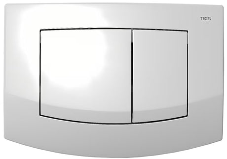 Bijela dvokoličinska tipka za aktiviranje Tece Ambia pro WC školjke pro za dvokoličinsko ispiranje