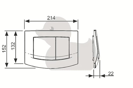 Bijela dvokoličinska tipka za aktiviranje Tece Ambia pro WC školjke pro za dvokoličinsko ispiranje
