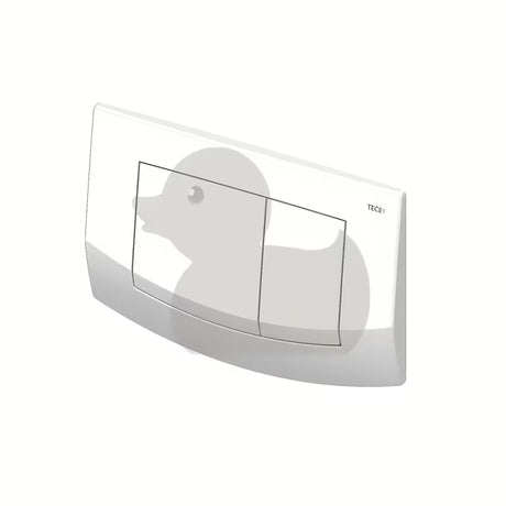 Bijela dvokoličinska tipka za aktiviranje Tece Ambia pro WC školjke pro za dvokoličinsko ispiranje