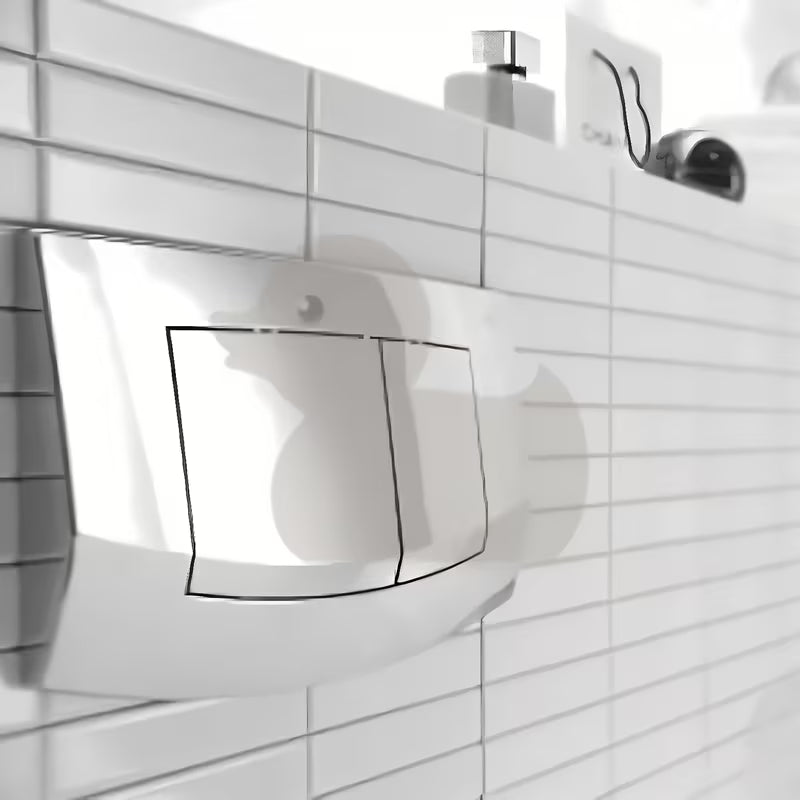 Bijela dvokoličinska tipka za aktiviranje Tece Ambia pro WC školjke pro za dvokoličinsko ispiranje