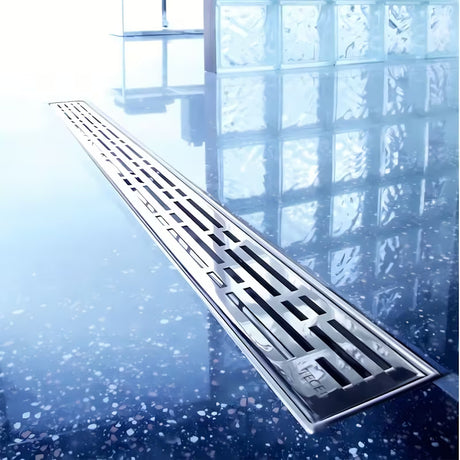 Dizajnerski rešetka Tece Drainline od poliranog nehrđajućeg čelika u dekoru basic pro tuš kanalica