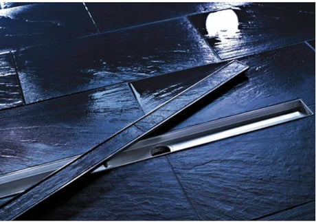 Tuš kanalica Tece Linus 80 cm u izvedbi chrome s rešetkom pro za umetanje pločica