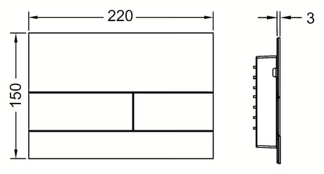 Metalna tipka za aktiviranje TeceSquare II pro vodokotlića TECE u crnoj mat izvedbi