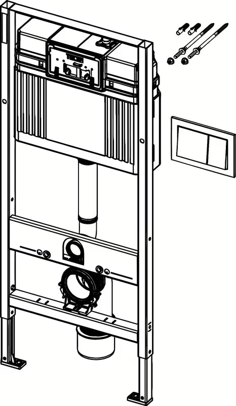 Samonosivi modul Tece s podžbuknim vodokotlićem pro viseća WC školjka za knauf sa bijelom tipkom Tecebase