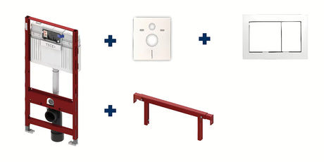 Komplet podžbuknog vodokotlića Tece Teceprofil pro za ugradnju u knauf s tipkom s priborom