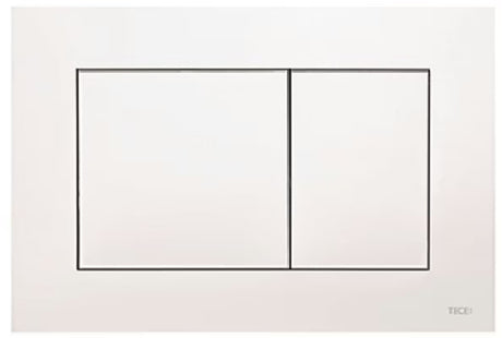 Bijela plastična tipka za aktiviranje Tece tecenow pro WC školjke s dvokoličinskim ispiranjem