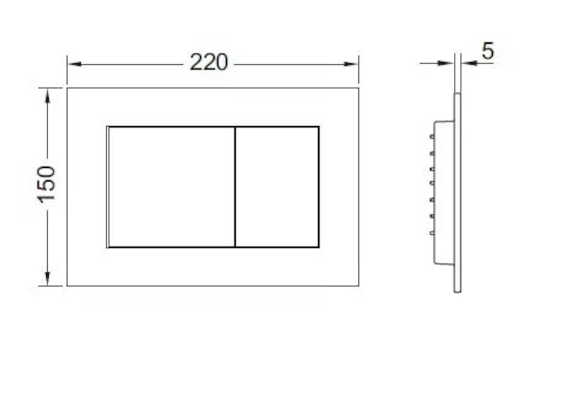 Bijela plastična tipka za aktiviranje Tece tecenow pro WC školjke s dvokoličinskim ispiranjem