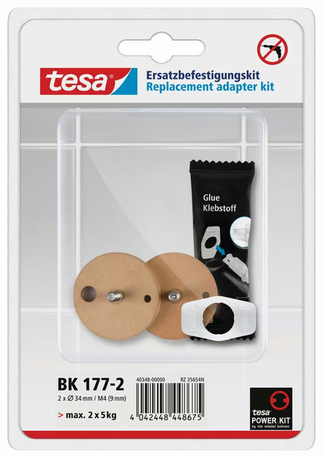 Zamjenski ljepljivi adapteri tesa Power.Kit pro kupaonski dodaci za montažu bez bušenja, set od dva komada
