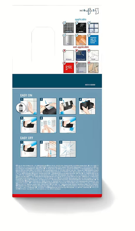 Crna polica za tuš polica Tesa Lavaa bez bušenja sa sustavom lijepljenja tesa Powerstrips Waterproof