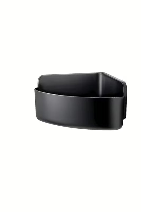 Kutna polica za tuš polica Tesa u mat crnoj boji s montažom bez bušenja pomoću Powerstrips Waterproof.