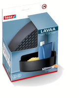 Kutna polica za tuš polica Tesa u mat crnoj boji s montažom bez bušenja pomoću Powerstrips Waterproof.