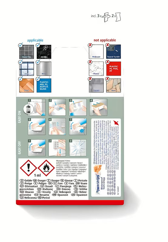 Bijela zidna polica tesa Baboo bez bušenja, s ljepljivom tehnologijom tesa Powerstrips Waterproof