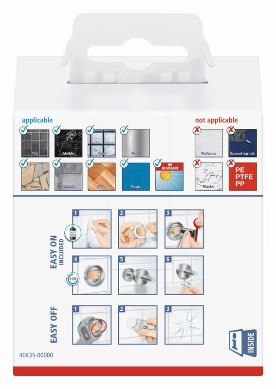 Dvostruki zidni kukica Tesa Elegaant u sjajnom kromu pro za vješanje ručnika i ogrtača bez bušenja.