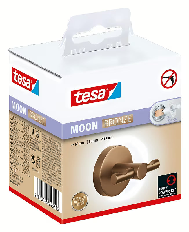 Brončani kukica za ogrtač Tesa s montažom bez bušenja pomoću tehnologije tesa Power.Kit