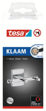 Samoljepljivi kukica Tesa Klaam u sjajnom kromu pro vješanje ručnika bez bušenja