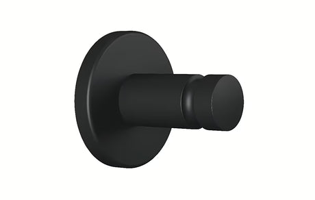 Mat crni držač za ručnike kukica Tesa Moon Black s lijepljenjem Tesa Power.Kit bez bušenja