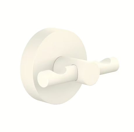 Mat bijeli kupaonski kukica Tesa Moon Black pro za vješanje ogrtača, s montažom bez bušenja