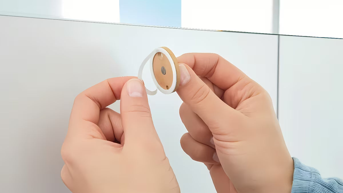 Zidni kukica Tesa Moon od brušenog čelika pro za ručnike i ogrtače, s montažom bez bušenja