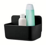 Crna tuš polica Tesa Lavaa bez bušenja s ljepljivim sustavom tesa Powerstrips Waterproof