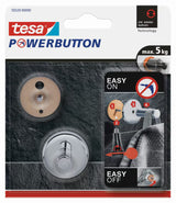 Kromirani kukica Tesa powerbutton pro montaža bez bušenja na pločice i druge glatke površine.