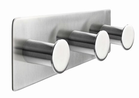 Trostruka Kukica tesa powerbutton od brušenog nehrđajućeg čelika pro montaža na zid bez bušenja