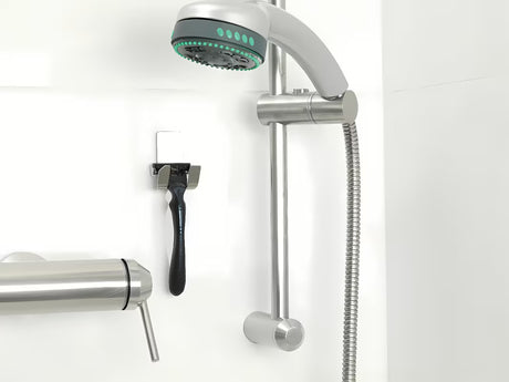 Vodootporni inox dvostruka kuka tesa Powerstrips Waterproof pro za vješanje dodataka u tušu