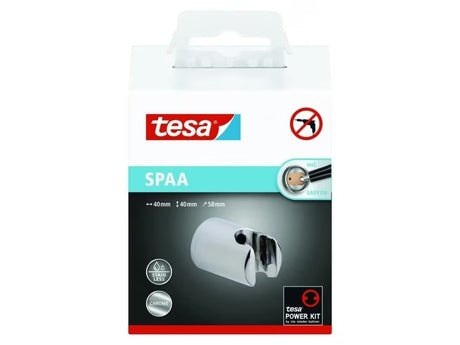 Kromirani držač ručni tuševi Tesa Spaa pro montaža lijepljenjem bez bušenja.