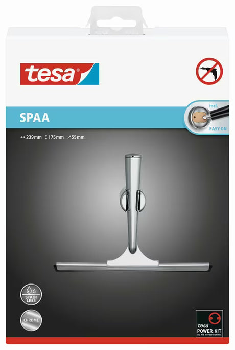 Kromirana brisač stakla  tesa® Spaa sa samoljepljivim zidnim nosačem za tuševi