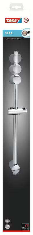 Kromirana tuš šipka Tesa Spaa s montažom bez bušenja i podesivim držačem ručni tuševi.