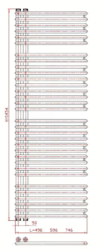 Kombinirani kupaonski radijator Thermal Trend Henrik u antracit boji, 145x60 cm.