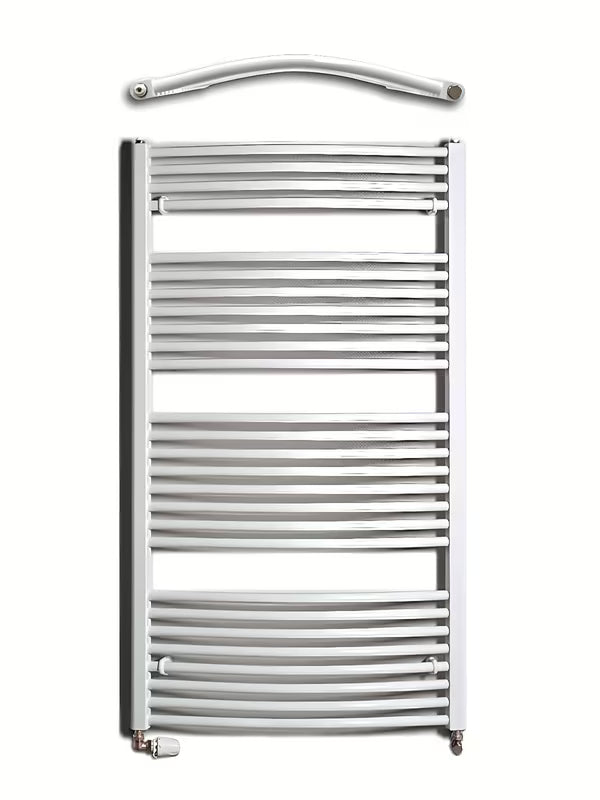 Bijeli kombinirani cijevni radijator Thermal Trend KDO 132x75 cm pro za kupaonicu ili hodnik.
