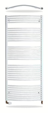 Bijeli kombinirani cijevni radijator Thermal Trend Kdo 75x168 cm za kupaonicu