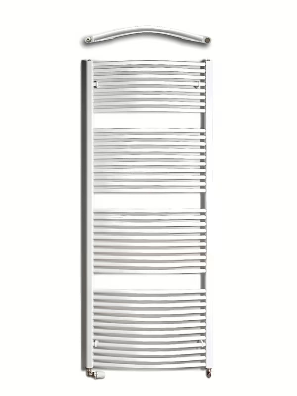Bijeli kombinirani cijevni radijator Thermal Trend KDO dimenzija 75x185 cm, prikladan za kupaonicu.