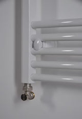 Bijeli kombinirani cijevni radijator Thermal Trend KDO dimenzija 75x185 cm, prikladan za kupaonicu.