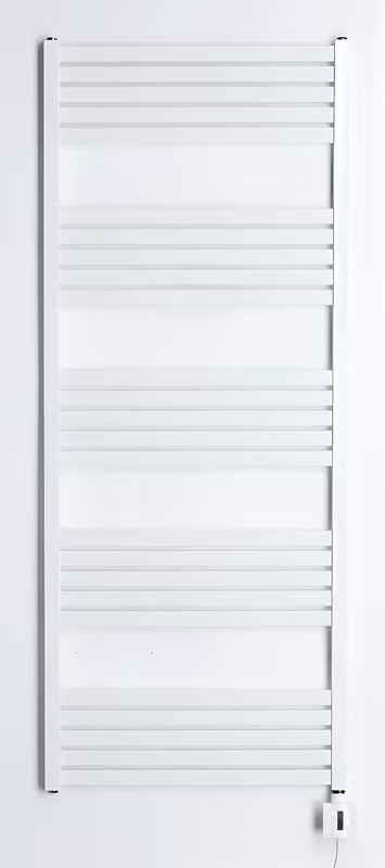 Bijeli električni radijator Thermal Trend KH Economy 60x150 cm s termostatom KTX i plavim LED zaslonom.