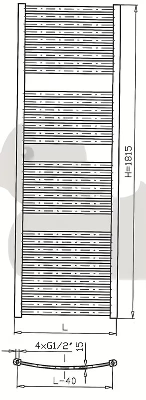 Bijeli kombinirani cijevni radijator Thermal Trend KM 90x181,5 cm za kupaonicu