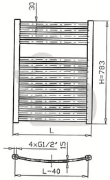 Bijeli kombinirani cijevni radijator Thermal Trend KM 45x78,3 cm pro kupaonicu i hodnik.