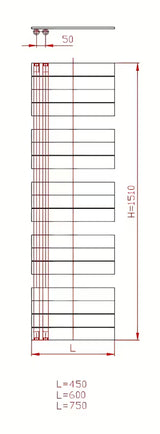 Kombinirani kupaonski radijator Thermal Trend Oliver 151x45 cm u antracit boji