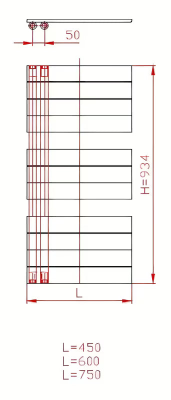Kombinirani kupaonski radijator Thermal Trend Oliver 60x93 cm u antracit boji